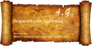 Augenstein Györgyi névjegykártya